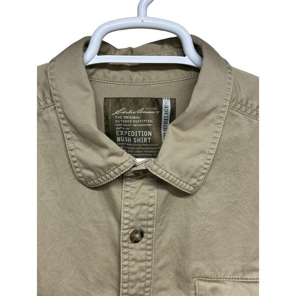 Vtg Eddie Bauer Heritage Expedition Bush Shirts Tan‎ & White (Cream) Size Tall L - Picture 3 of 12